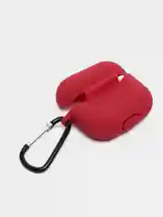 Багровый чехол Apple Airpods 3 с карабином силиконовый аирподс