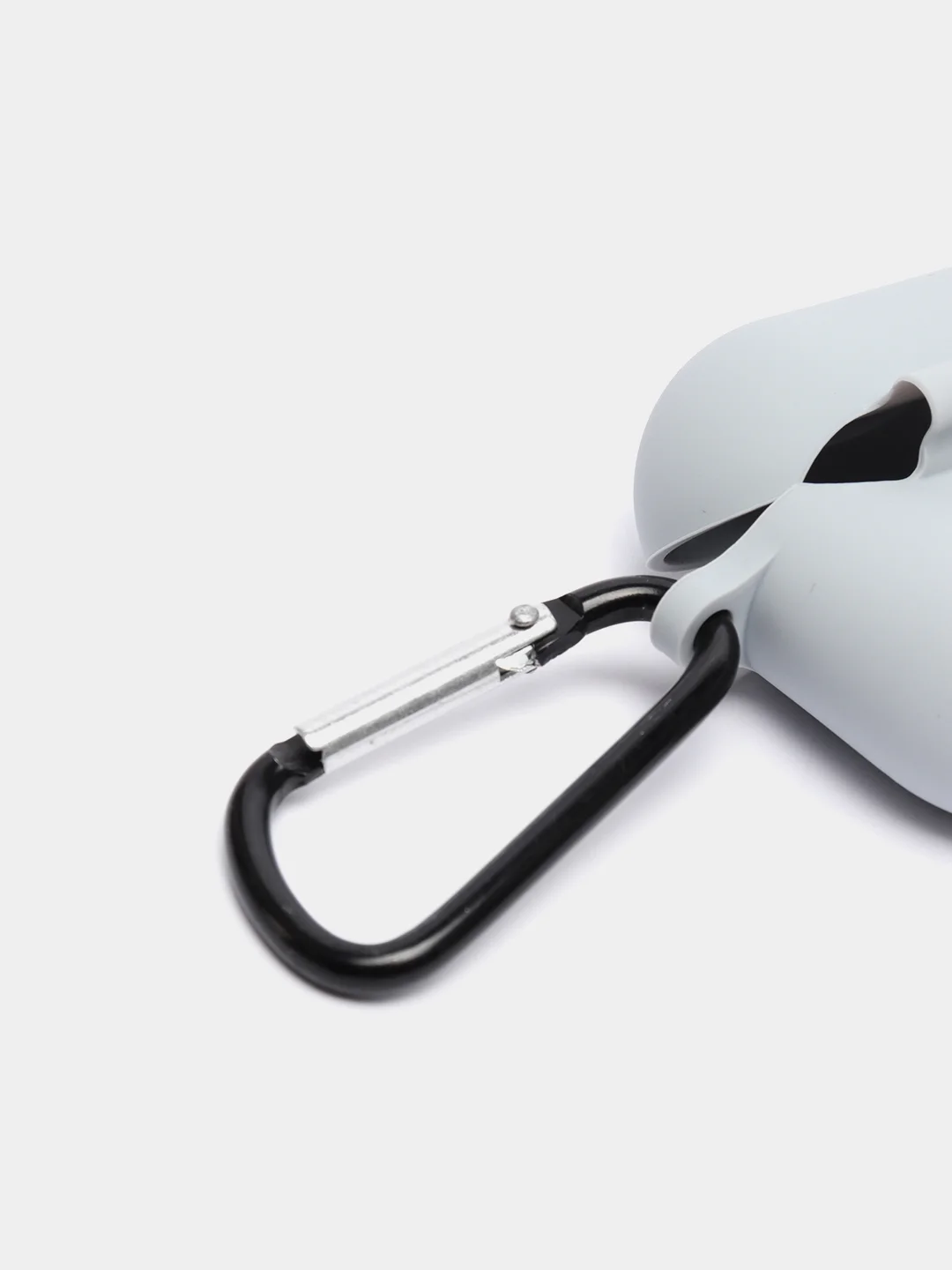 Серый чехол Apple Airpods 3 с карабином силиконовый аирподс