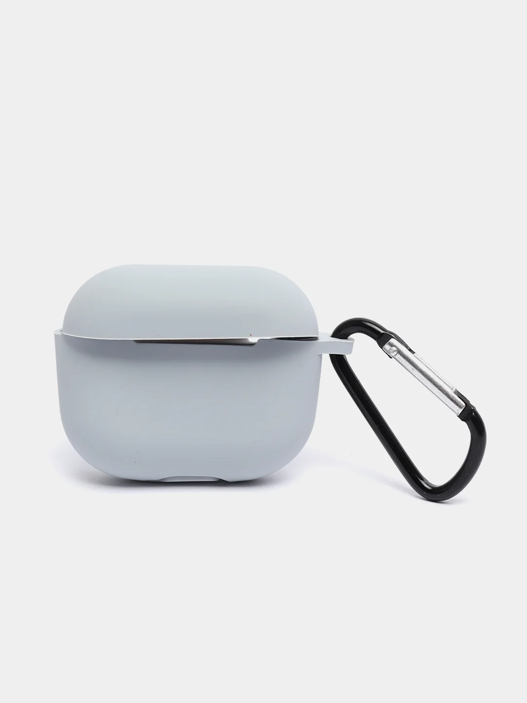 Серый чехол Apple Airpods 3 с карабином силиконовый аирподс