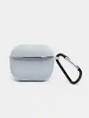 Серый чехол Apple Airpods 3 с карабином силиконовый аирподс