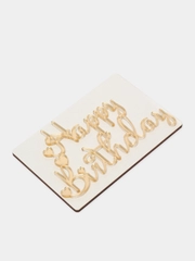Топпер #Т5 с надписью "Happy Birthday" из зеркального акрила