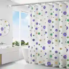 Фиолетовый штора для ванной комнаты с кольцами, 180 х 180 см