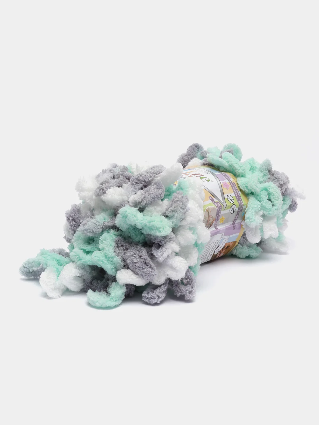 Лесной зеленый пряжа Alize Puffy Color 100% Микрополиэстер 100г  9м