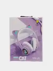 Лавандовый наушники беспроводные, светящиеся, детские, Cat, с микрофоном, для iPhone, Android, пк
