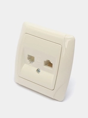 Розетка компьютерная CAT5E, телефонная Vi-ko by Panasonic Carmen, крем