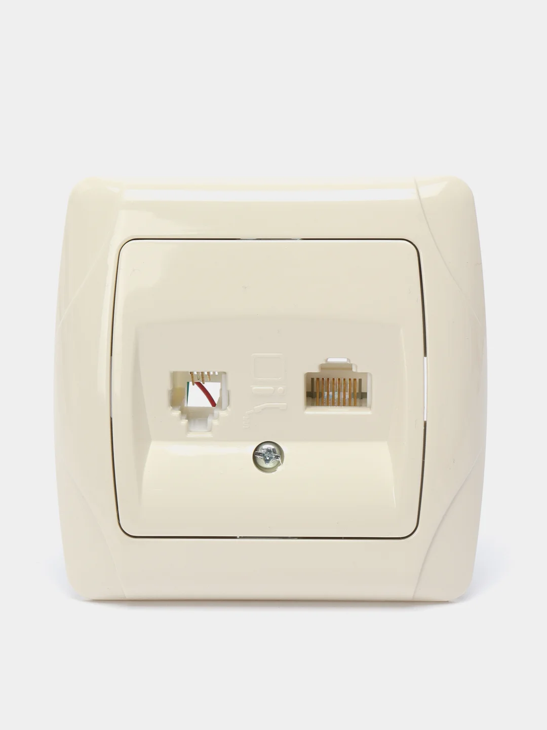 Розетка компьютерная CAT5E, телефонная Vi-ko by Panasonic Carmen, крем