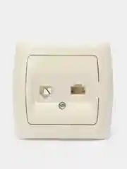 Розетка компьютерная CAT5E, телефонная Vi-ko by Panasonic Carmen, крем