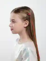 Красный косичка для волос на заколке, 1 штука