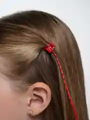 Красный косичка для волос на заколке, 1 штука