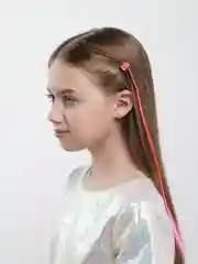 Розовый косичка для волос на заколке, 1 штука