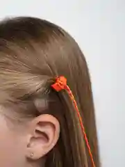 Рыжий косичка для волос на заколке, 1 штука