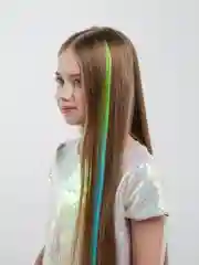 Салатовый прядь волос на заколке, Канекалон на заколке