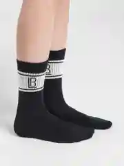 Черный носки высокие с надписью