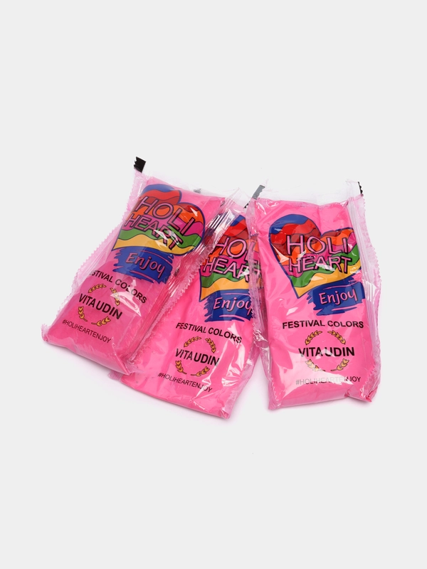 Фестивальные краски Holi Heart Vita Udin для праздников, набор Холи 3 шт. цвет розовый