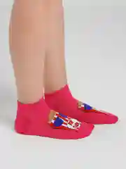 Розовый носки женские короткие с принтом