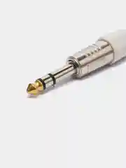 Белый штекер 6.3мм stereo цанга  1-119G