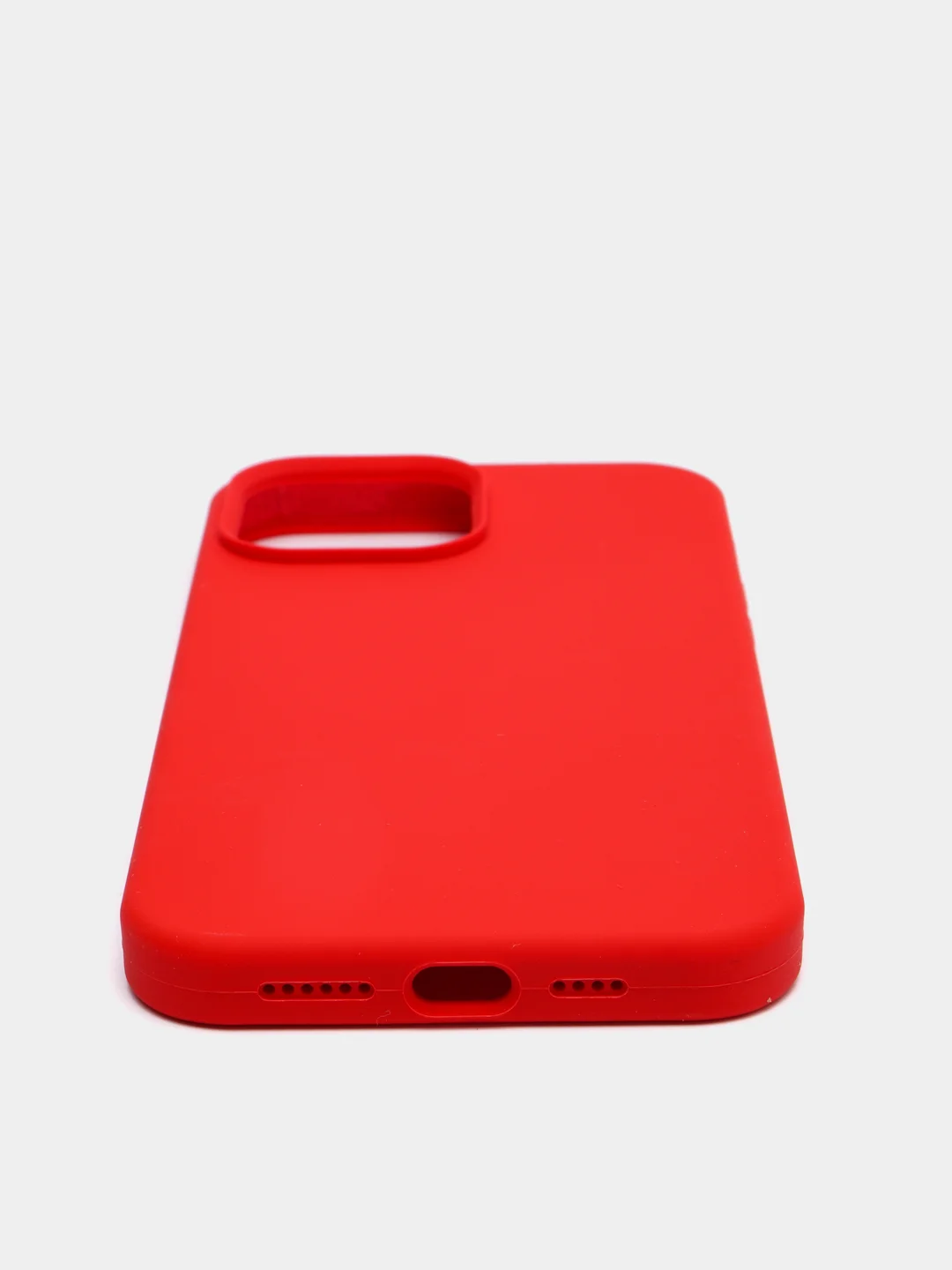 Красный чехол iPhone 13, 13 Pro, 13 Pro Max силиконовый с закрытым низом