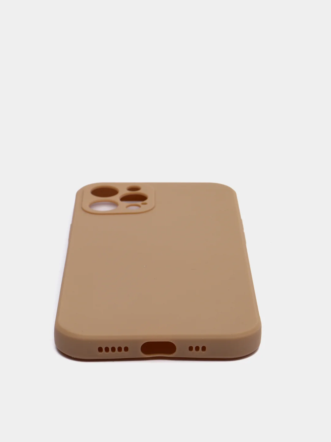 Бежевый чехол Silicone Case для iPhone 12, 12 Pro, Max, 12 mini, 13, 13 Pro, Max с защитой камеры