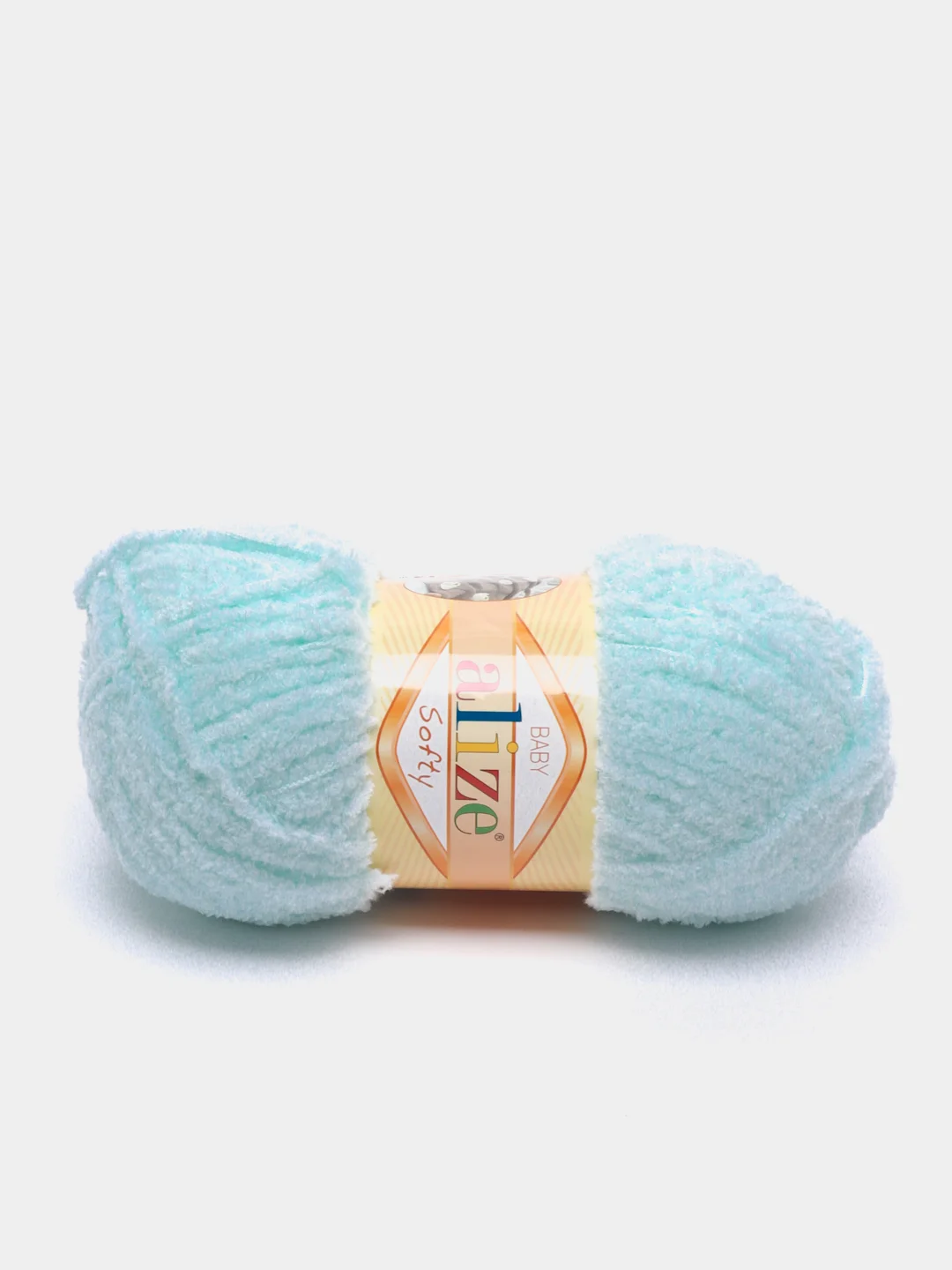 Мятный пряжа плюшевая Alize Softy, микрополиэстер, 50 г, 115 м