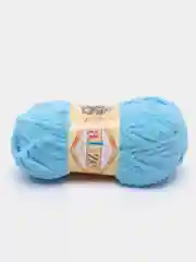 Голубой пряжа плюшевая Alize Softy, микрополиэстер, 50 г, 115 м