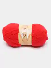 Красный пряжа плюшевая Alize Softy, микрополиэстер, 50 г, 115 м