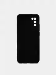 Черный чехол для Samsung A02S / A025F, силиконовый, противоударный, матовый, с бархатом внутри