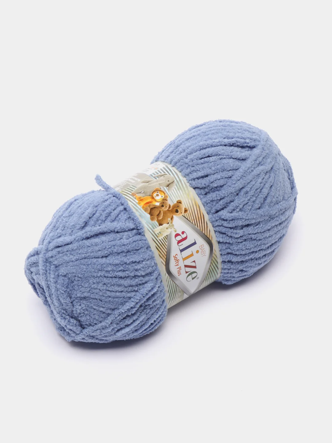 Синий меланж пряжа плюшевая Alize Softy Plus, микрополиэстер, 100 г, 120 м