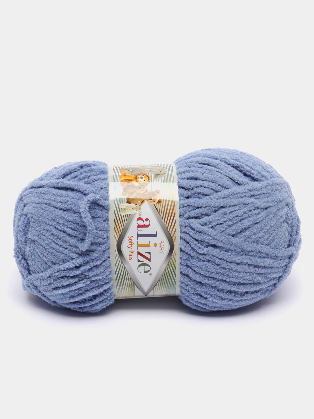 Синий меланж пряжа плюшевая Alize Softy Plus, микрополиэстер, 100 г, 120 м