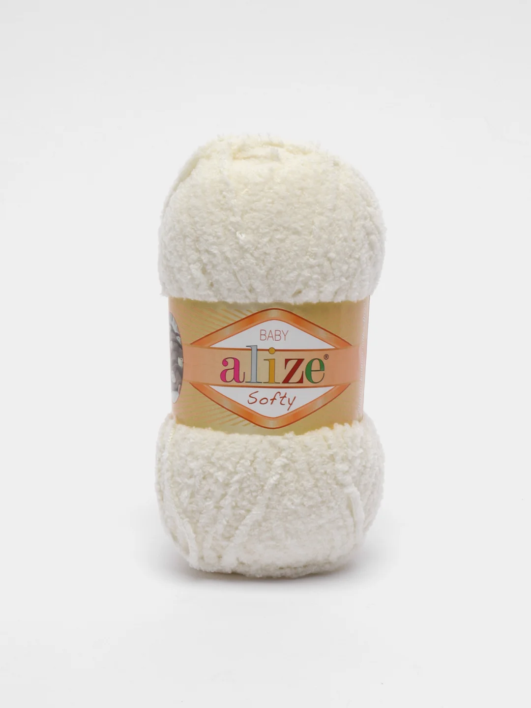 Молочный пряжа плюшевая Alize Softy, микрополиэстер, 50 г, 115 м
