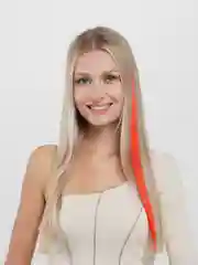Красный цветные и двухцветные накладные пряди / локоны волос на заколке-зажиме