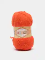 Оранжевый пряжа плюшевая Alize Softy, микрополиэстер, 50 г, 115 м