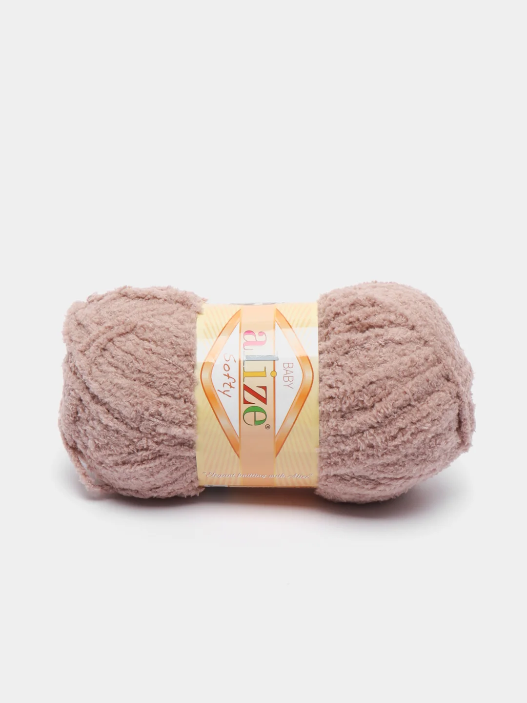 Светло-коричневый пряжа плюшевая Alize Softy, микрополиэстер, 50 г, 115 м