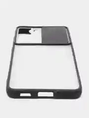 Черный матовый полупрозрачный чехол с защитой камеры Samsung S21 plus Galaxy S21+