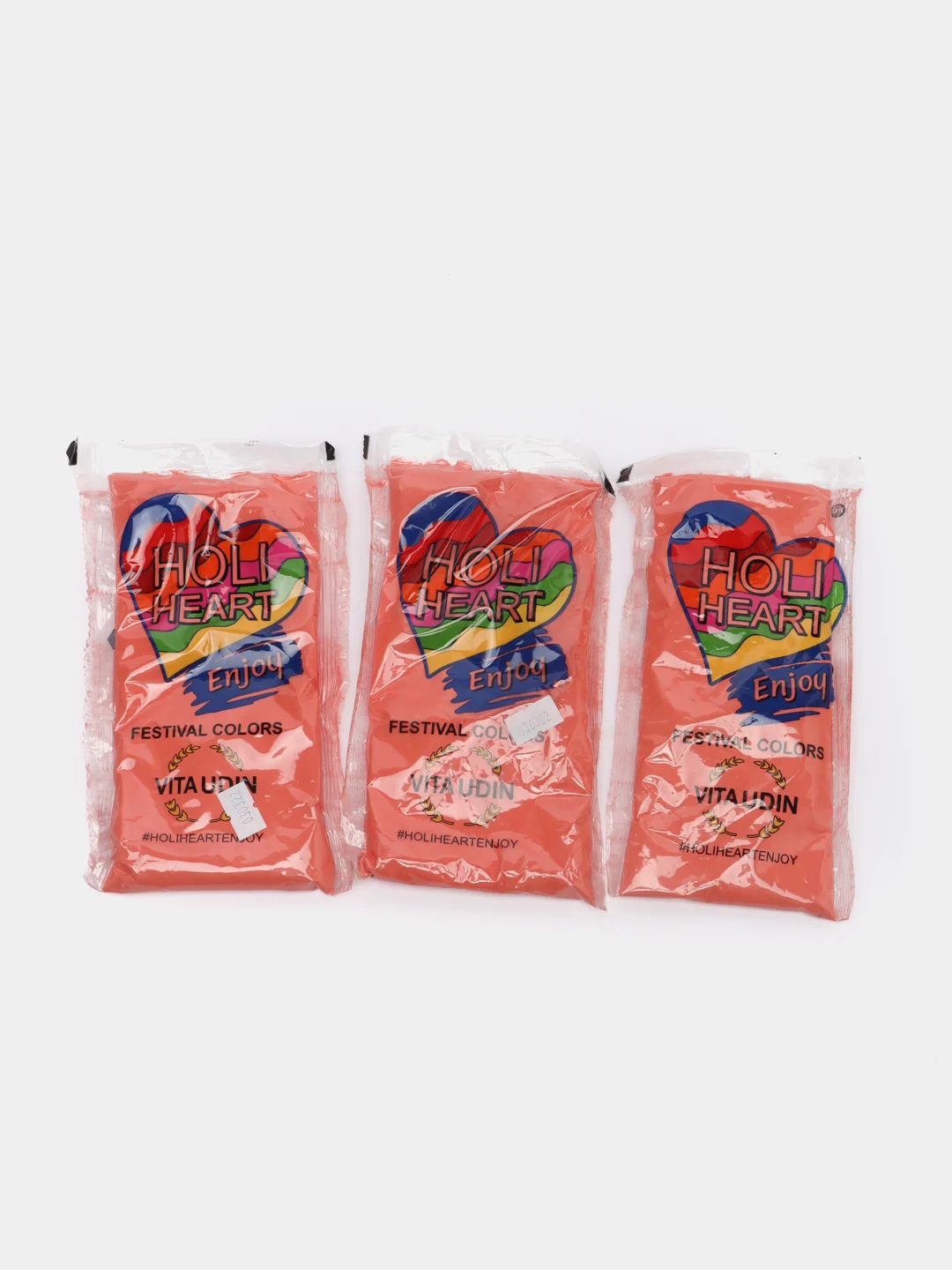 Фестивальные краски Холи Holi Heart Vita Udin для праздников, набор 3 штуки, цвет красный