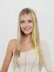 Желтый цветные и двухцветные накладные пряди / локоны волос на заколке-зажиме