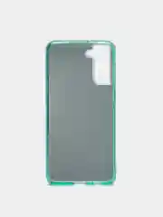 Бирюзовый чехол блестящий Samsung Galaxy S21 Plus накладка c блёстками Самсунг S21 +