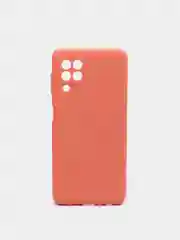Оранжевый чехол силиконовый с микрофиброй и защитой камеры для Samsung Galaxy A22 4G (самсунг)