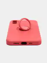 Коралловый чехол силиконовый с кольцом на iPhone 12