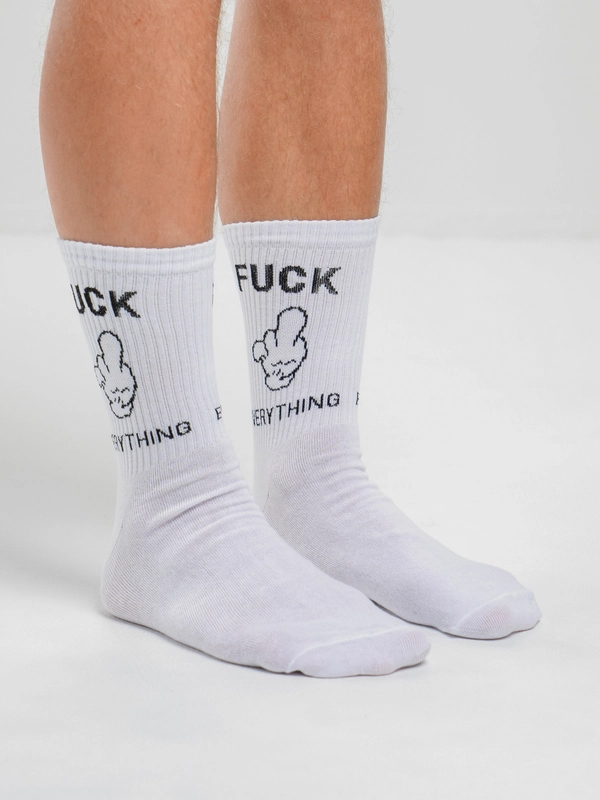 Носки с принтом "Fuck everything"