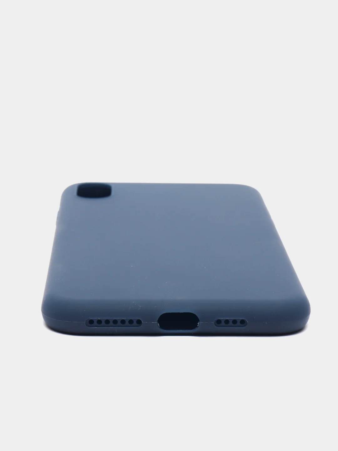 Синий чехол для Apple iPhone XS Max силиконовый, матовый, однотонный