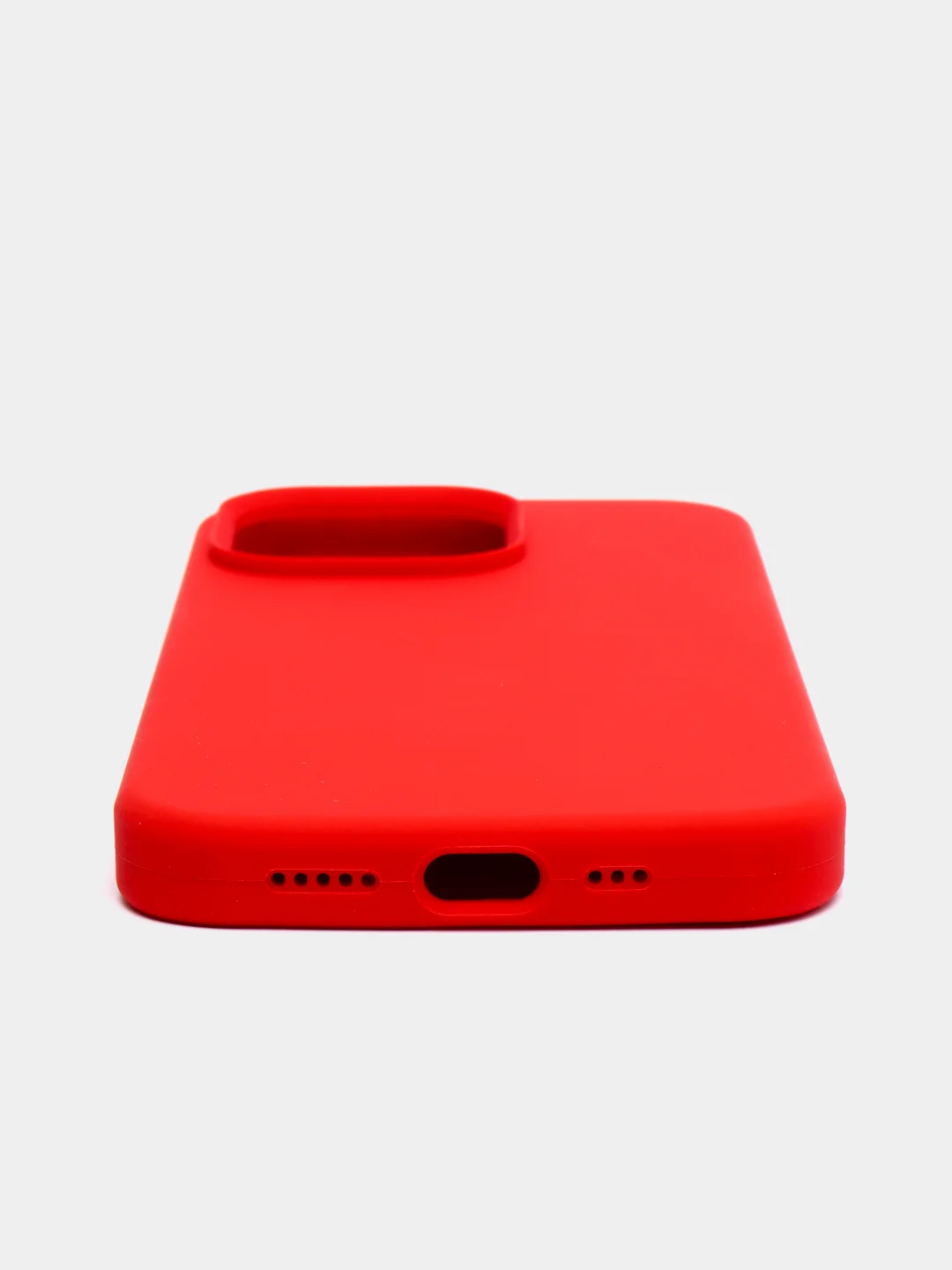 Красный чехол iPhone 13, 13 Pro, 13 Pro Max силиконовый с закрытым низом