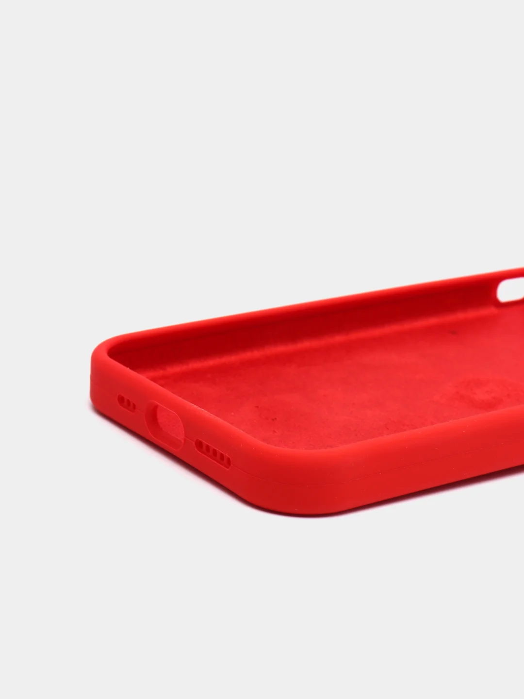 Красный чехол iPhone 13, 13 Pro, 13 Pro Max силиконовый с закрытым низом