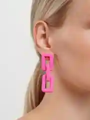 Розовый серьги "Цепи"