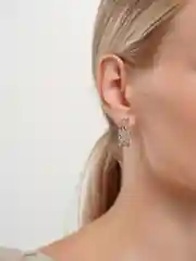 Серый металлик серьги женские, классические, цепочки