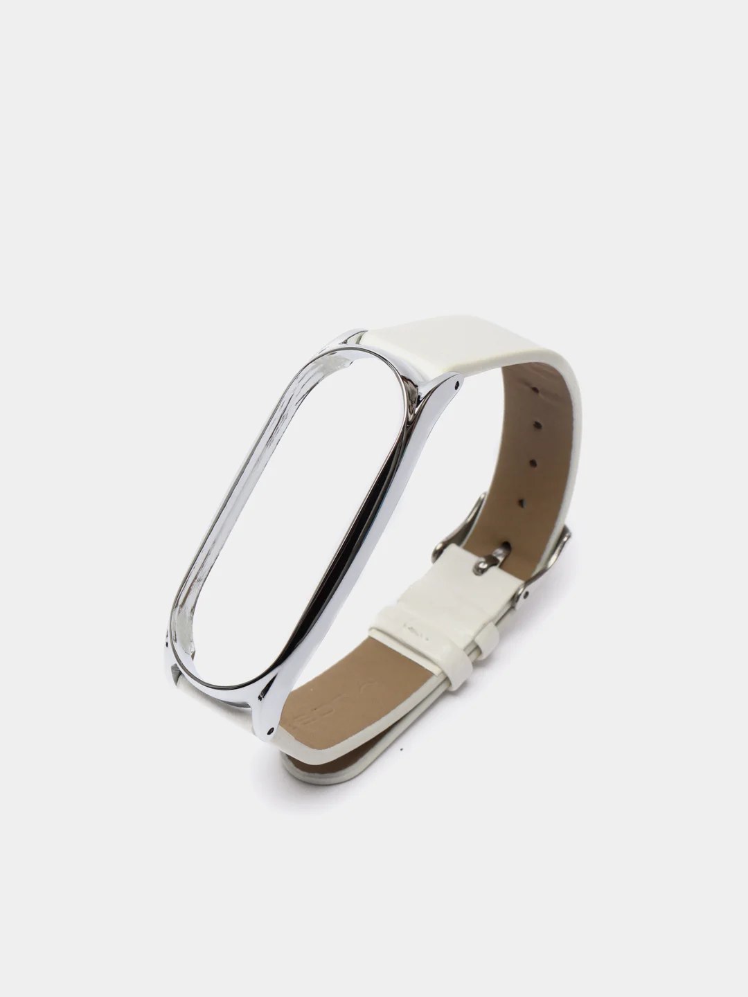 Белый ремешок для Xiaomi Mi band 3, 4, 5, 6 кожаный фитнес браслет