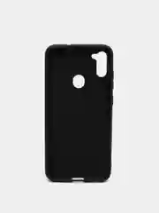 Черный чехол для Samsung A11/A115F/M11 силиконовый, матовый, однотонный