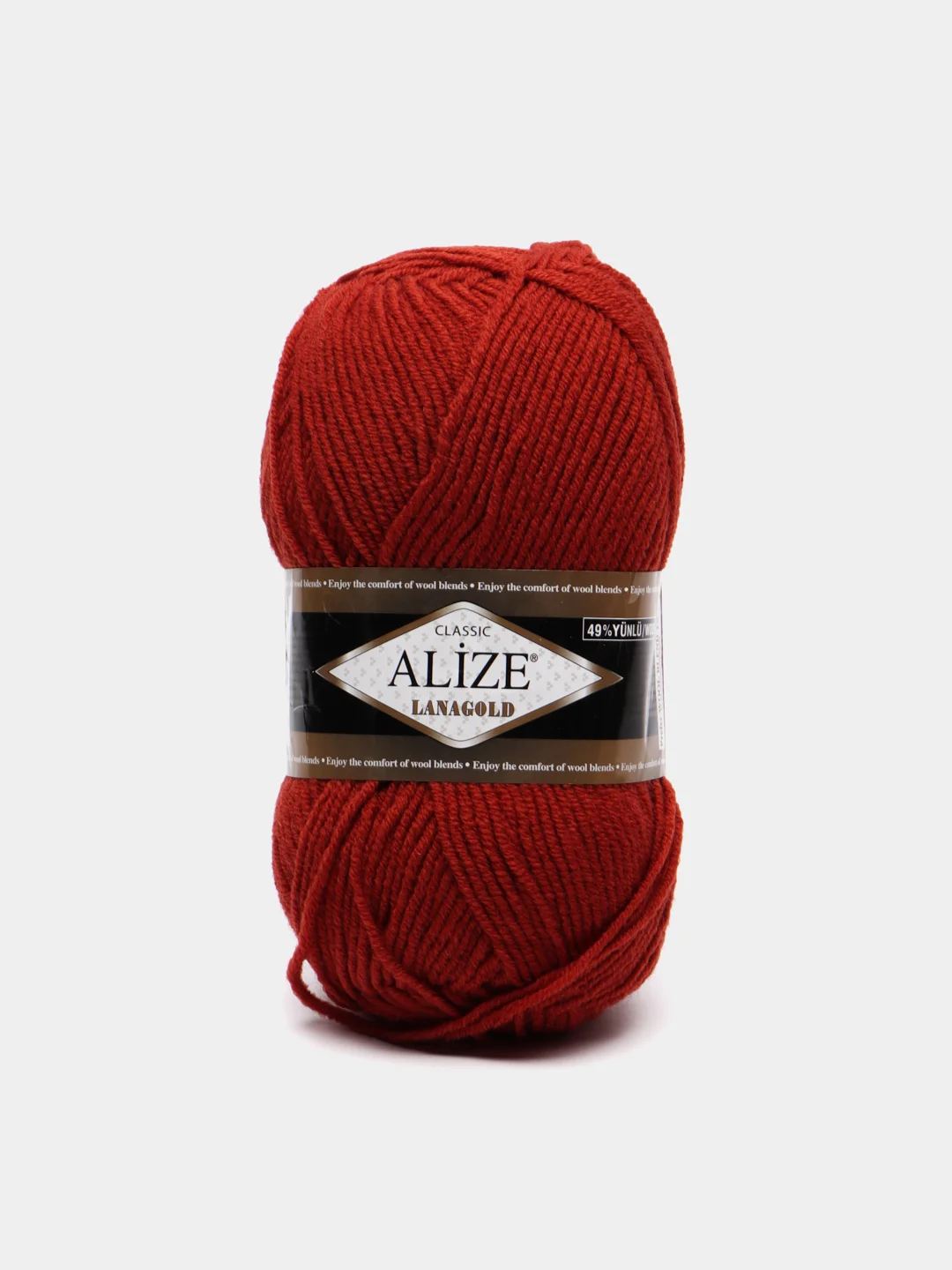 Терракотовый пряжа Alize Lanagold, 100гр-240м, акрил 51%- мериносовая шерсть 49%
