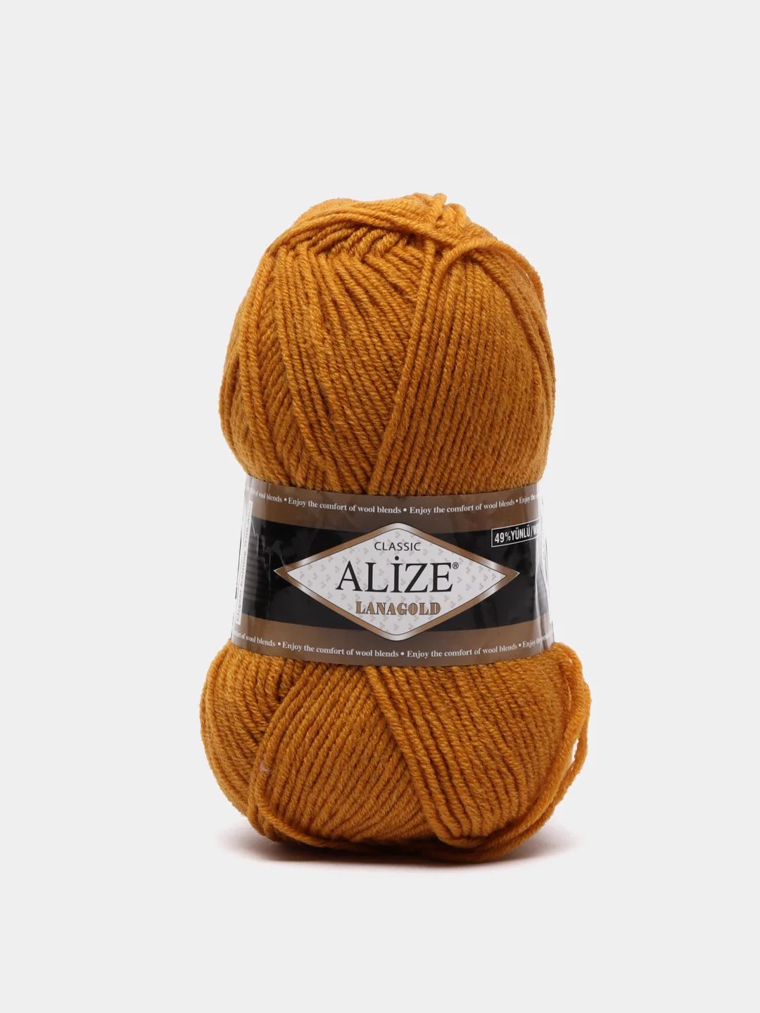 Горчичный пряжа Alize Lanagold, 100гр-240м, акрил 51%- мериносовая шерсть 49%