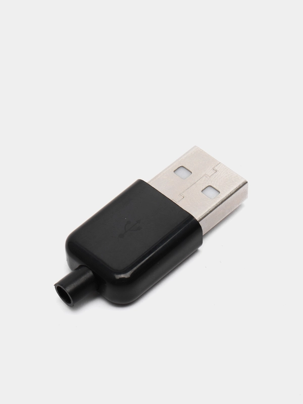 5 штук Штекер USB в корпусе черный, разъем USB на кабель