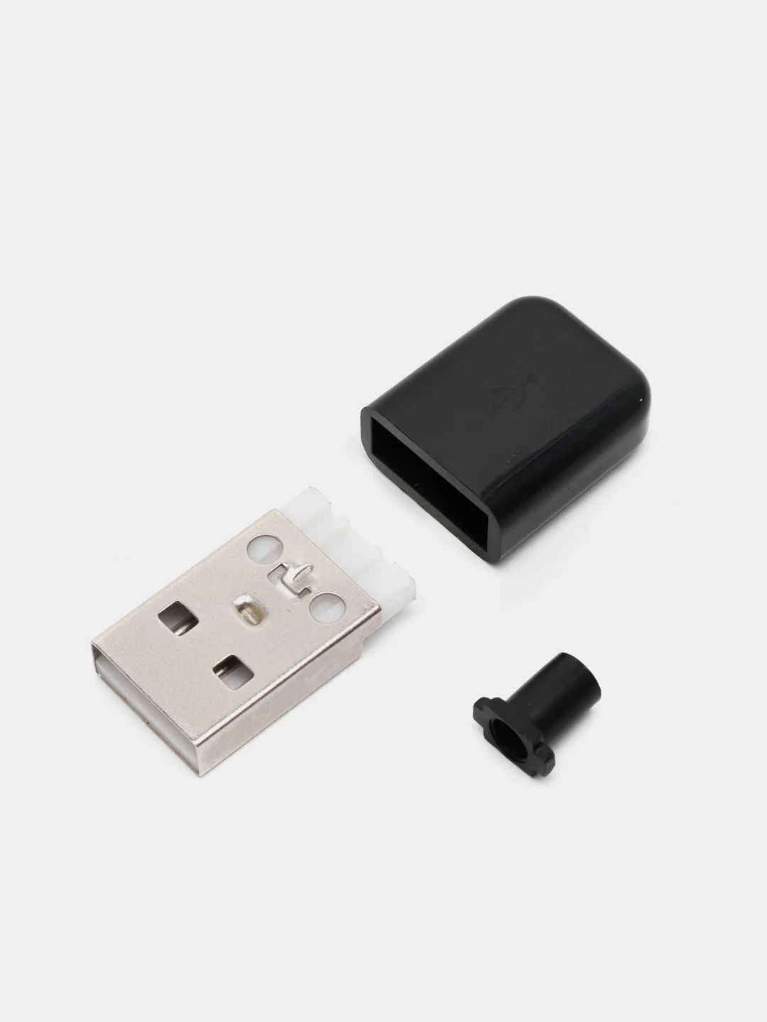 5 штук Штекер USB в корпусе черный, разъем USB на кабель